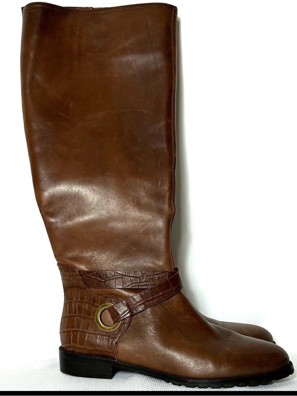 Antonio Melani Women’s Size 7.5 Brown Knee High Inside Zip Closure Boots